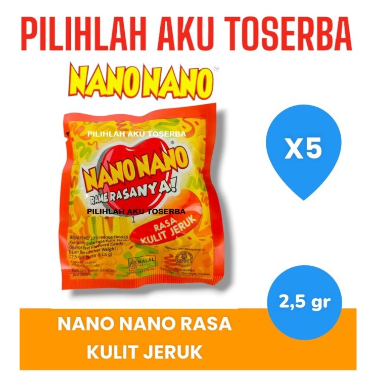 

Permen NANO NANO Rasa KULIT JERUK - ( HARGA 5 SACHET )