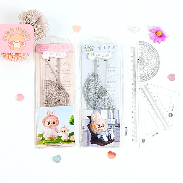 

Penggaris Set Karakter / Penggaris Fancy 4in1 Kantong Mika 20cm LABUBU