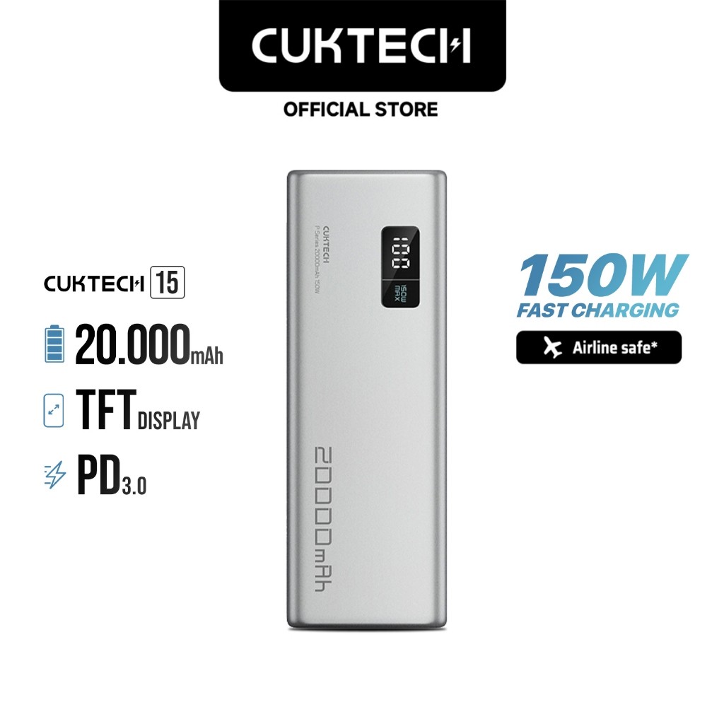 DISKON OBRAL Cuktech 15 Power Bank 20000mAh 150W USB Type-C Fast Charging