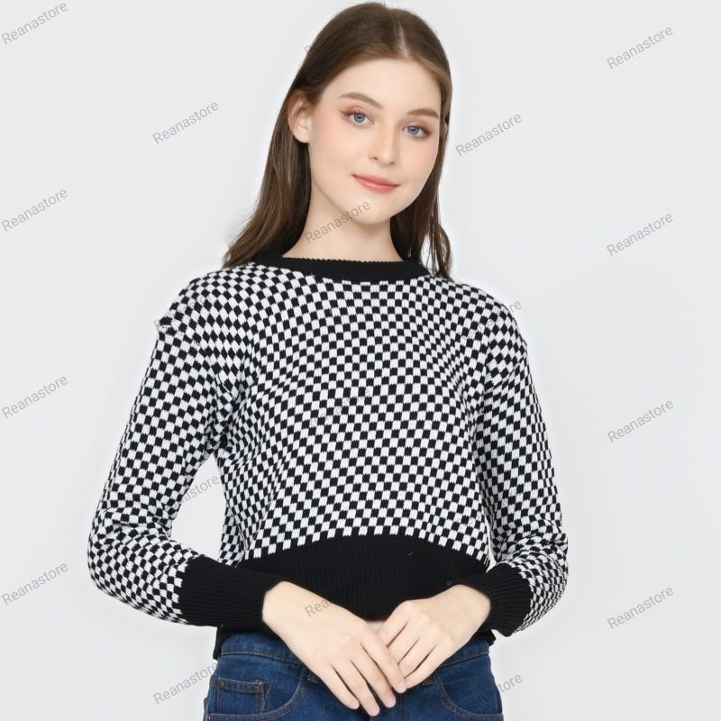 Sweater Rajut Kotie/Baju Rajut Wanita Atasan Knitwear Tebal Tangan Panjang