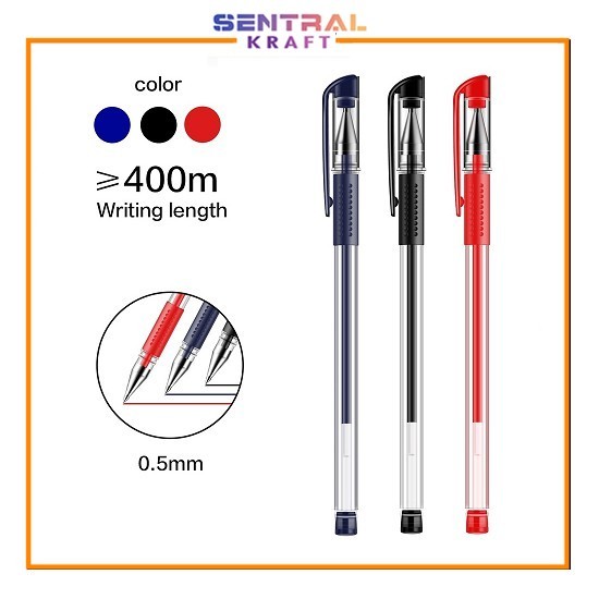

Pulpen Gel Ink Dan Isi Tinta Pulpen / Pen Bullet Tip 0.5mm / Pena Perlengkapan Alat Tulis / Bolpen Sekolah / Pen Merah Biru Hitam [SK]