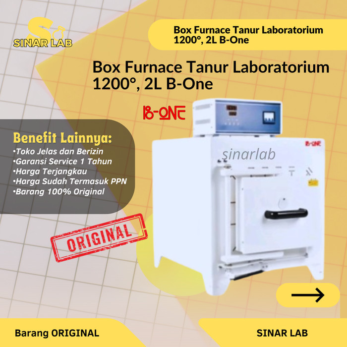 Box Furnace Tanur Laboratorium 1200°, 2L B-One