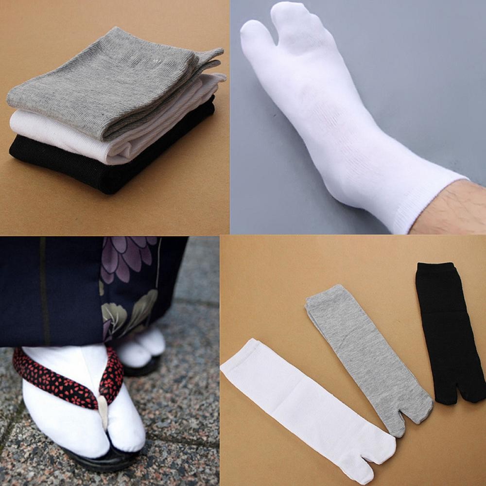 1Pair Unisex Japanese Kimono Flip Flop Sandal Split Toe Tabi Ninja Geta Socks Men Women Split 2 Toe 