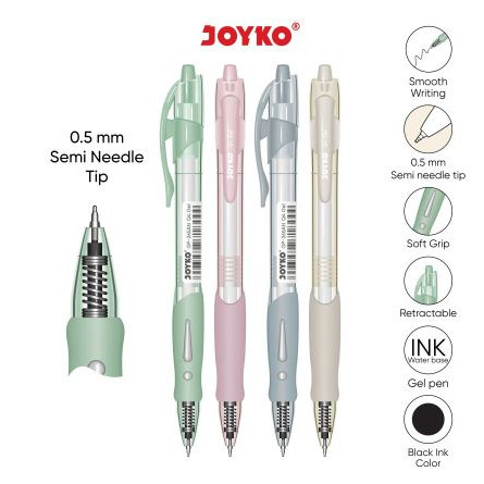 

[RP] (1 Pcs) Pulpen Q-GEL GP-265AN Q4 Pastel Joyko / Pena Gel 0.5mm Pen Cetek