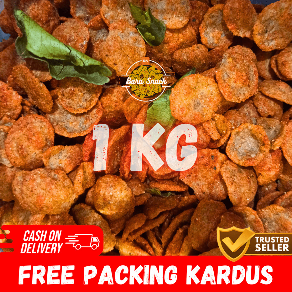 

[ 1KG ] Basreng Geprek Pedas Daun Jeruk / Basreng Cemet Tipis Renyah / Camilan Snack Kiloan Murah -K