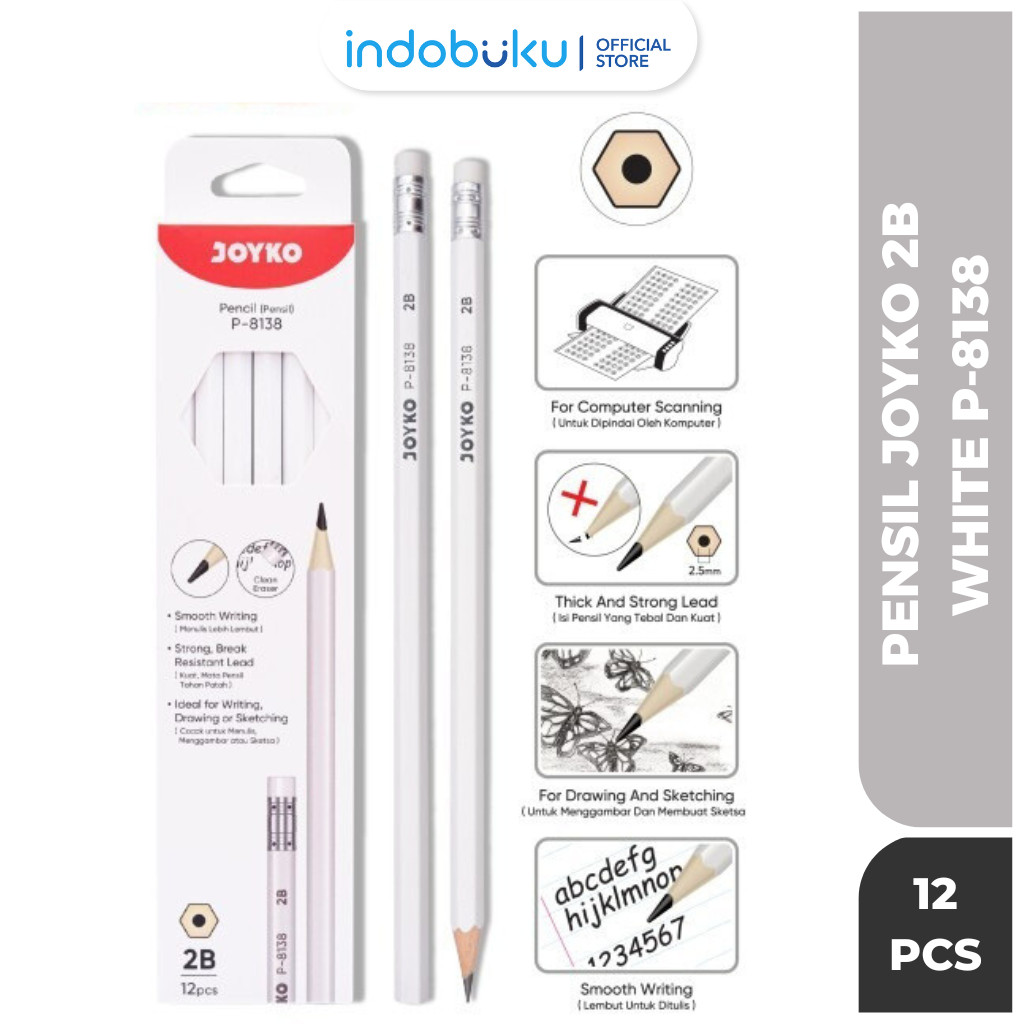 

( 12 Pcs ) Pensil Joyko 2B 1 Box P-8138 / Pencil Joyko 2B 1 Pack 12 Pcs