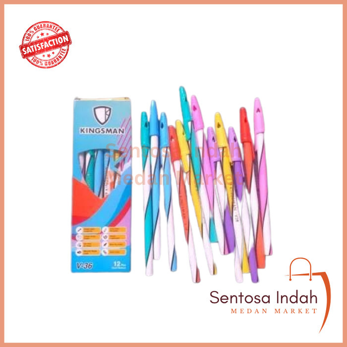 

Ballpoint / Pulpen Lilin Kingsman V-36 Hitam Isi 12 Pcs