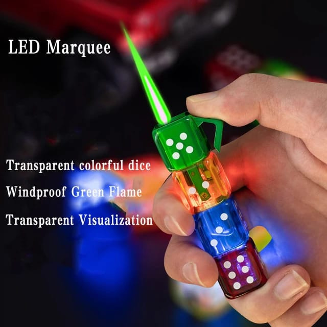 Korek Api Bara Gas Dadu Dice Lighter LED AW-761 2227