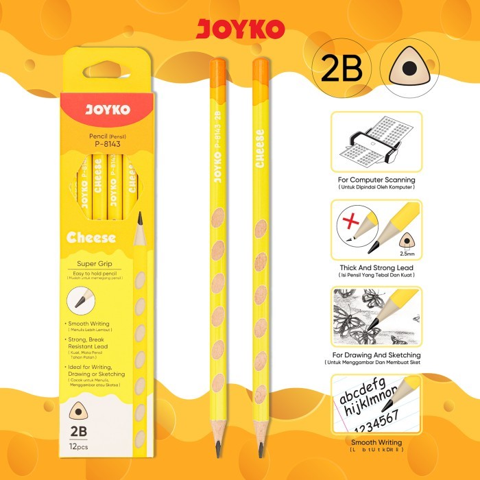 

Pencil Pensil Joyko P-8143 2B 1 Box 12 Pcs Cheese