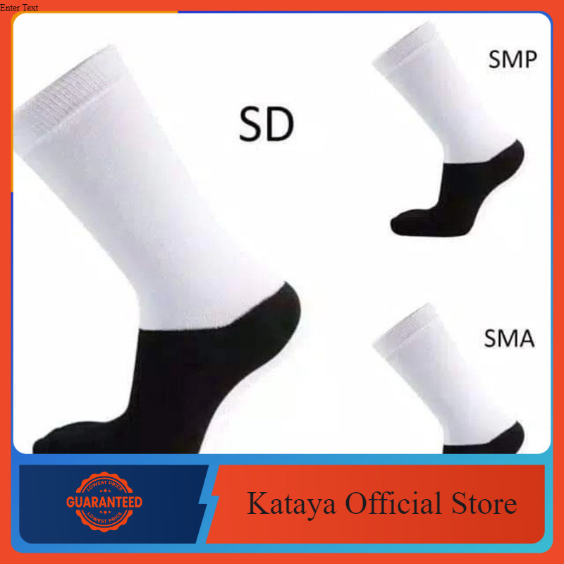 6 PASANG —— KAOS KAKI ANAK SEKOLAH - SD,SMP,SMA - HITAM PUTIH/HITAM POLOS