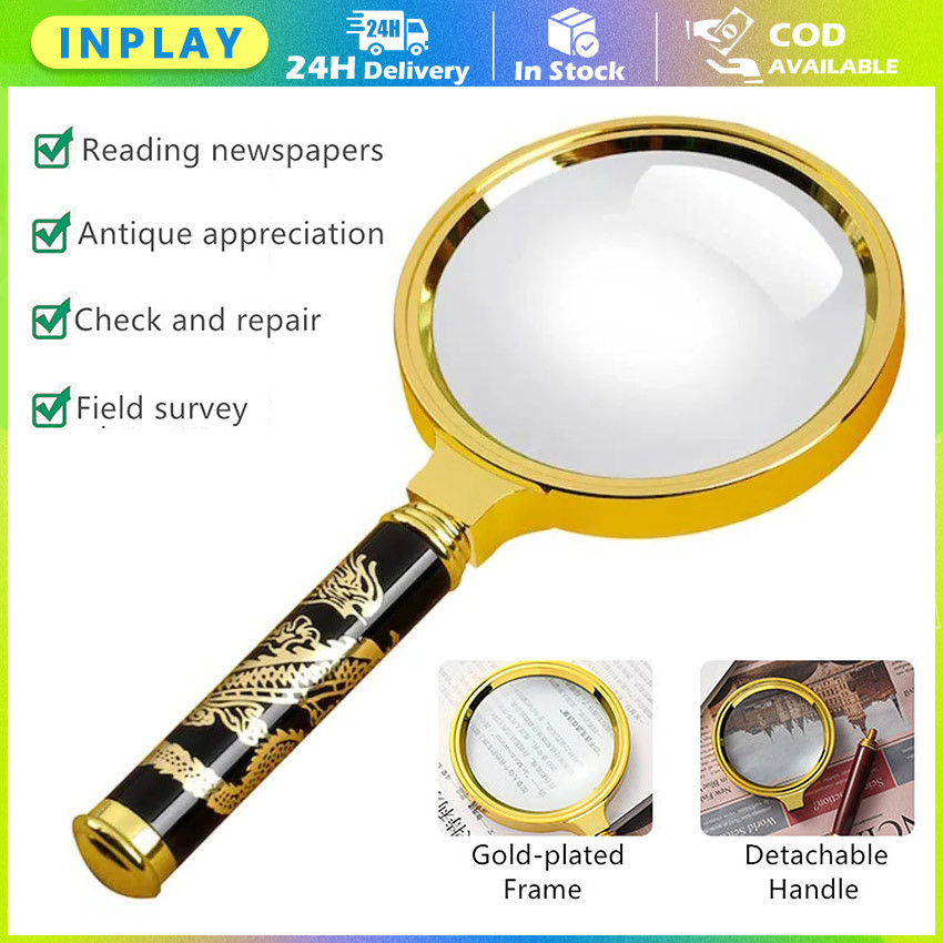 

60/70/80 MM Premium Magnifier Glass Kaca Pembesar / Kaca Pembesar Dengan Motif Naga