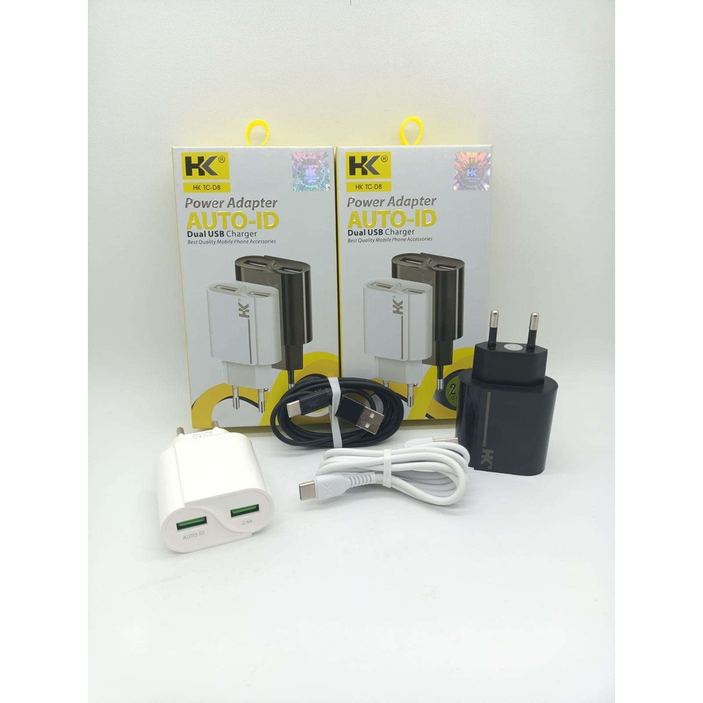 CHARGER / TC HK D8 2.4 A WITH 2 PORT USB FOR MICRO & TYPE C