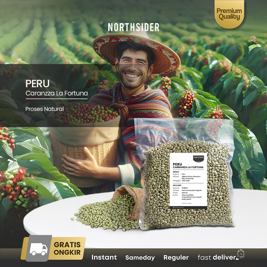 

Green bean Arabika Peru Carranza La Fortuna Natural Organic