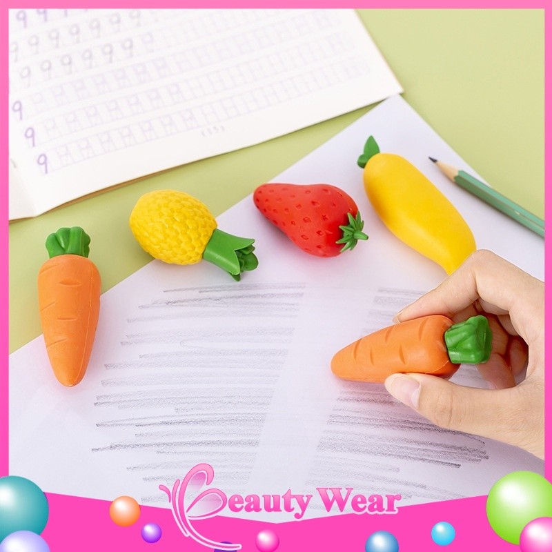 

Penghapus Pensil Karakter Buah Buahan Lucu Set 3pcs ℬ