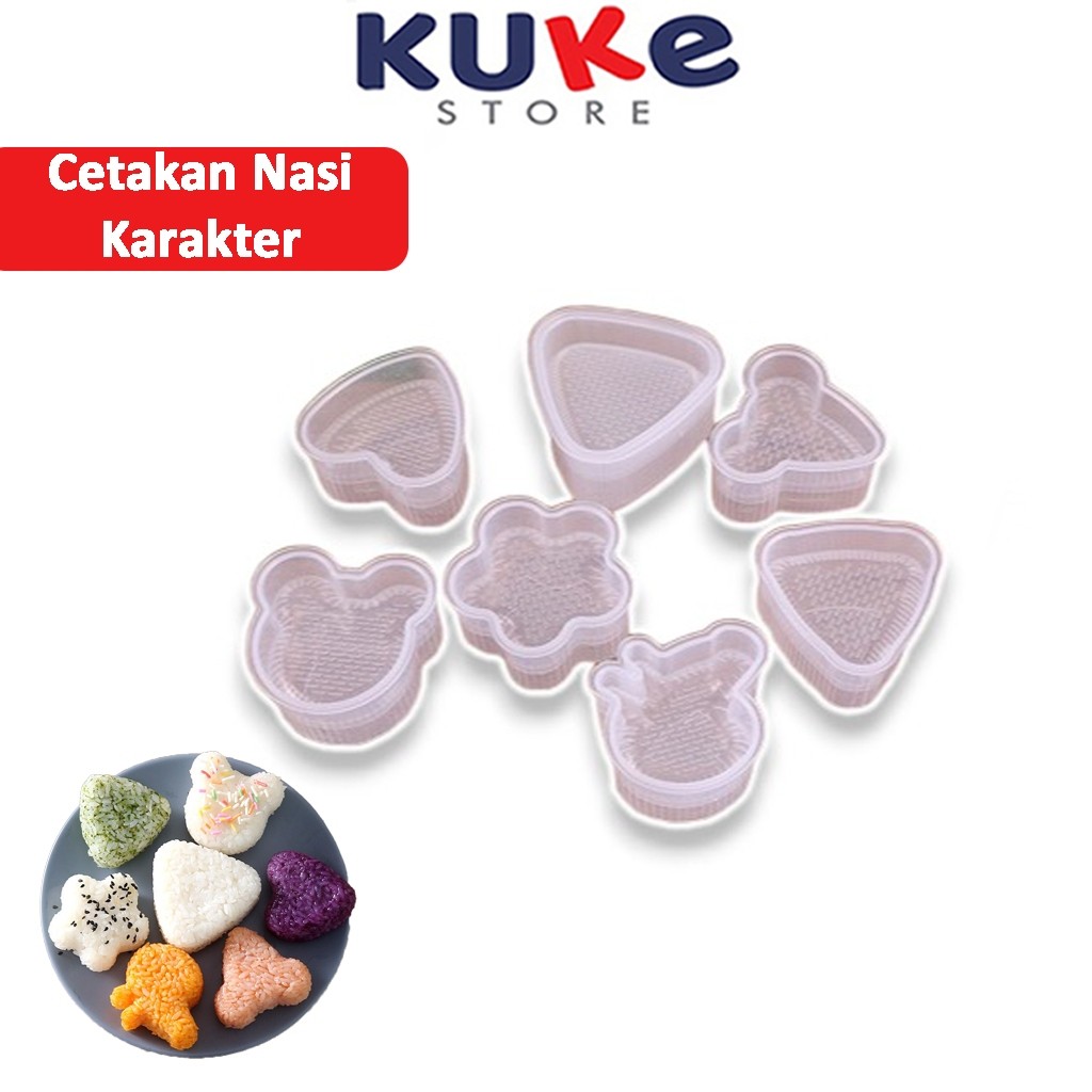 KUKE Cetakan Nasi Sushi / Rice Mold Transparan BPA FREE / Cetakan Nasi Bento Sushi Onigiri Anti Leng