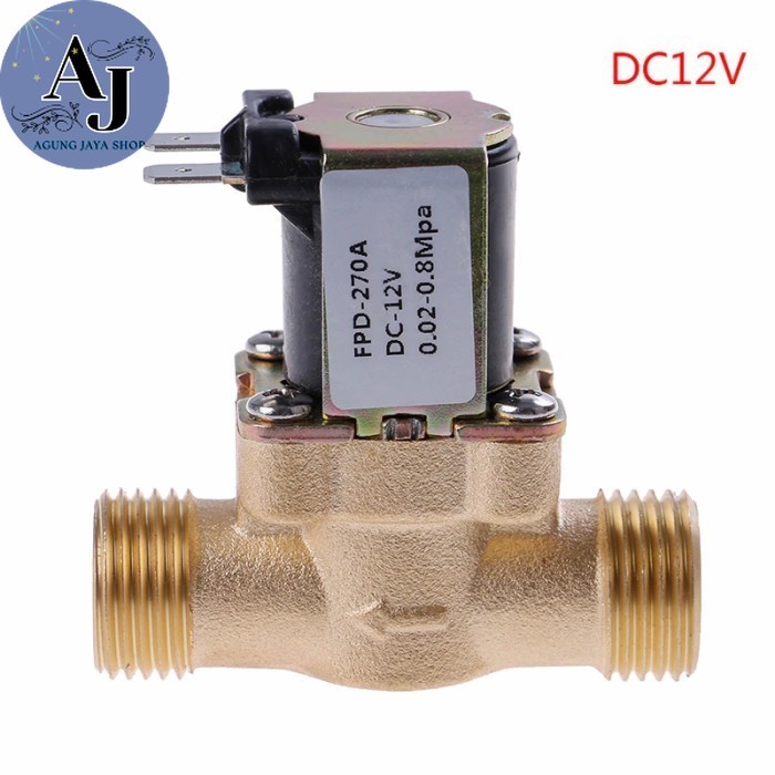 AJstore - Solenoid Selenoid Valve Solar Water Heater Kuningan 3/4" Inch 12V DC Ori