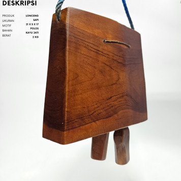 Lonceng Kalung Sapi Klasik Bahan Kayu Jati Ukuran 21x5x7cm / Kalung Sapi