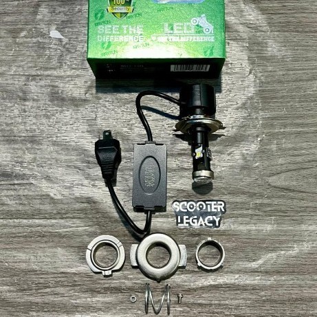 Lampu Bohlam RTD M8 LED Projie Projector Mini H6 H4 HS1 Universal Vespa Suzuki Yamaha Honda