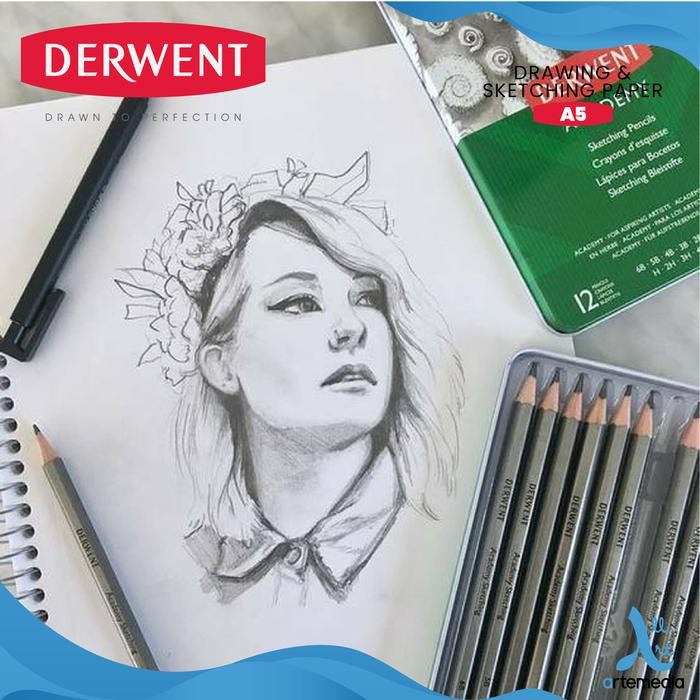 

TERLARIS! Buku Sketsa Derwent A5 Sketch Pad Wire Bound Drawing Sketching Paper