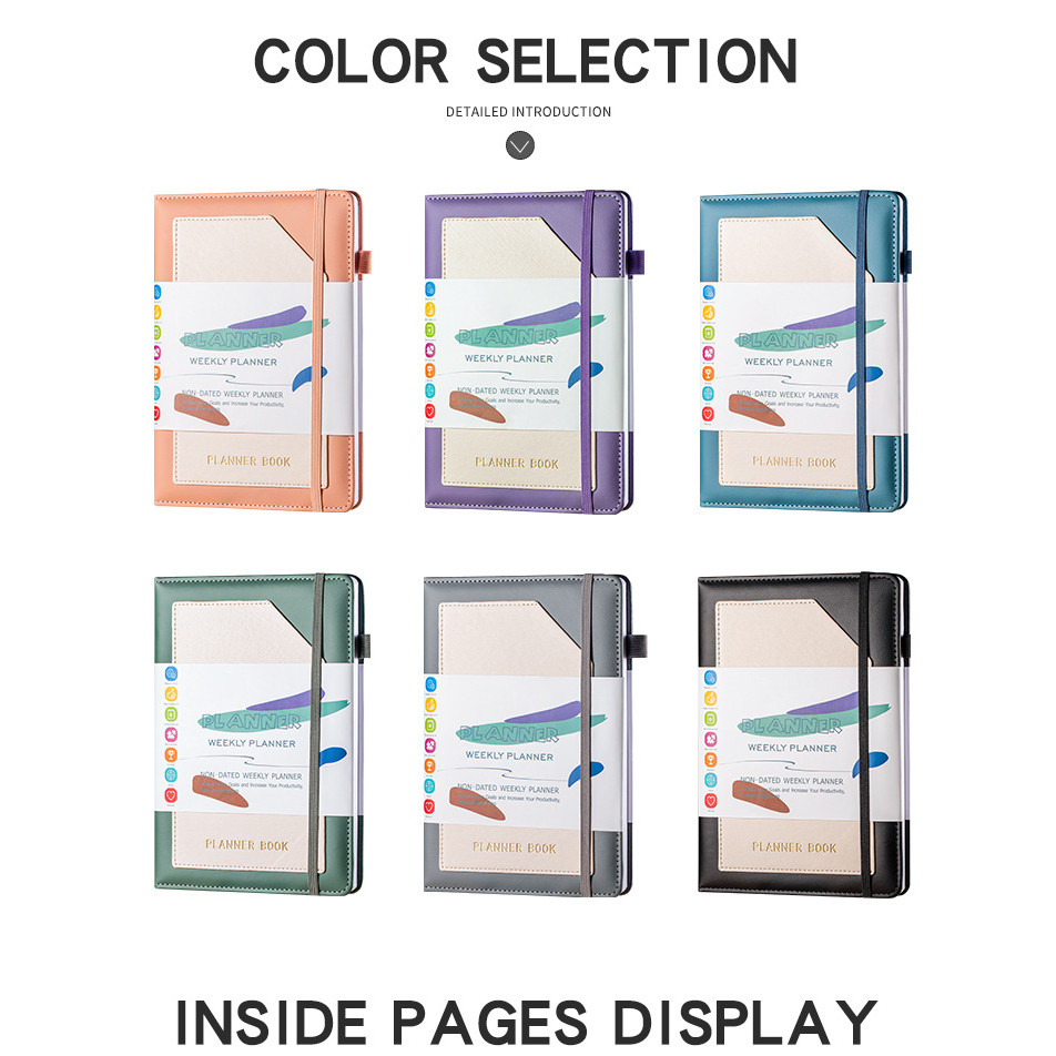 

[COD] Week Planner 2025 Notebook With PU Cover , Medium (A5) Hardcover, Easy To Use