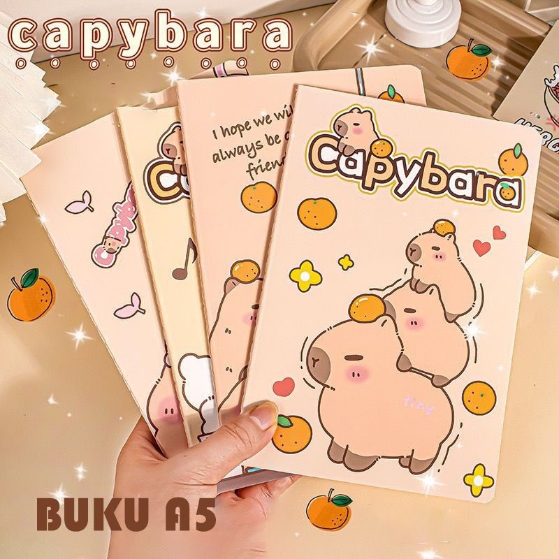 

davedesign #ST110 (1 PACK ISI 4 BUKU) BUKU TULIS ANAK SEKOLAH SIZE A5 KARAKTER CAPYBARA BUKU GARIS KOSONG COVER AESTHETIC NOTEBOOK BUKU TULIS CATATAN KUALITAS IMPORT ALAT TULIS SEKOLAH