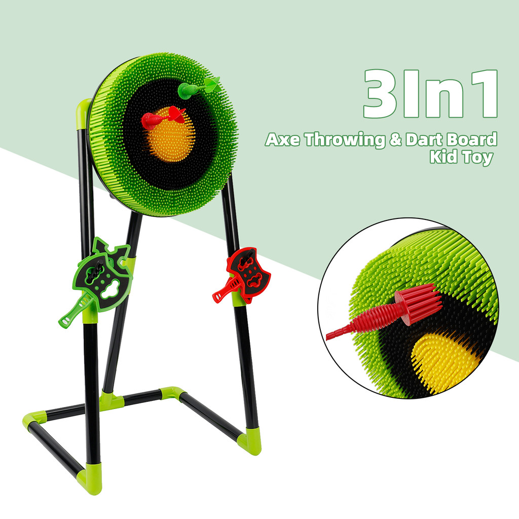 Dart Board Game with 2 Darts 2 Axe Darts 2 Pentacle Darts Papan Permainan Panah