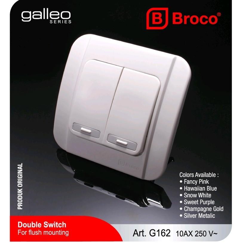 

Broco Galleo Snow White Saklar Double/Seri Tanam IB SNI SWITCH 2 WAY G162