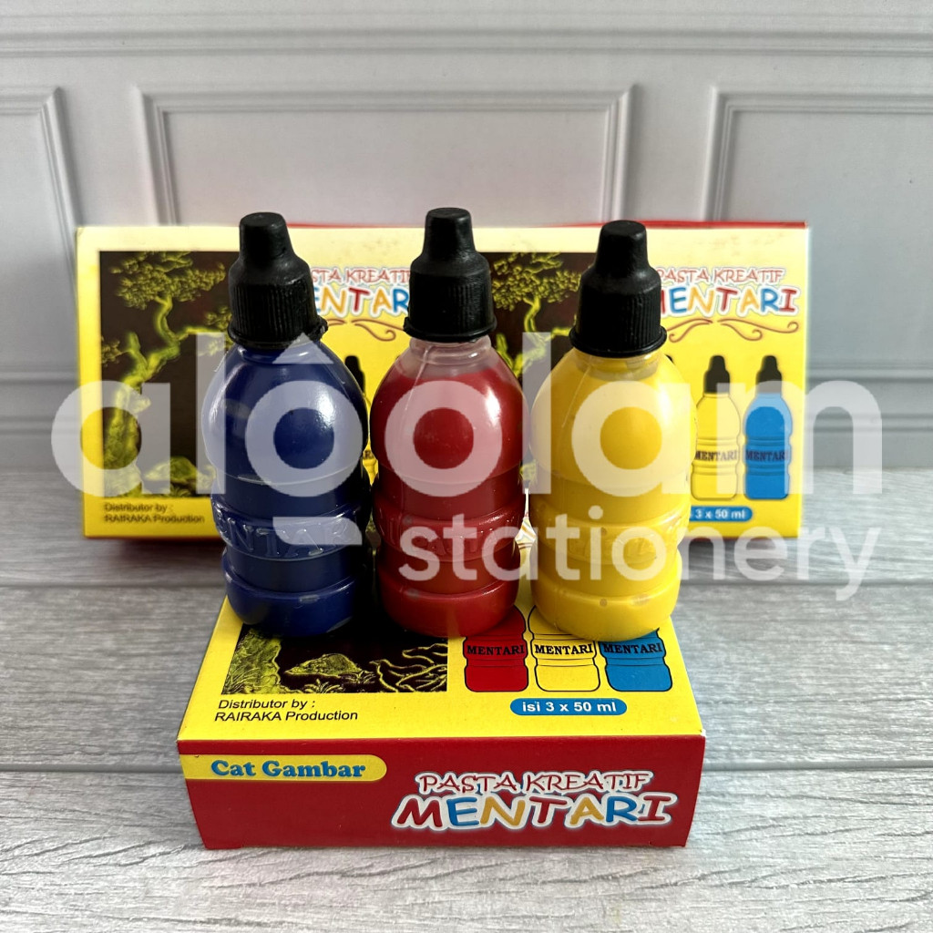 

SATU PACK ( 3 WARNA x 50ml ) Pasta Kreatif Mentari Cat Gambar Cat Finger Painting Lengkap