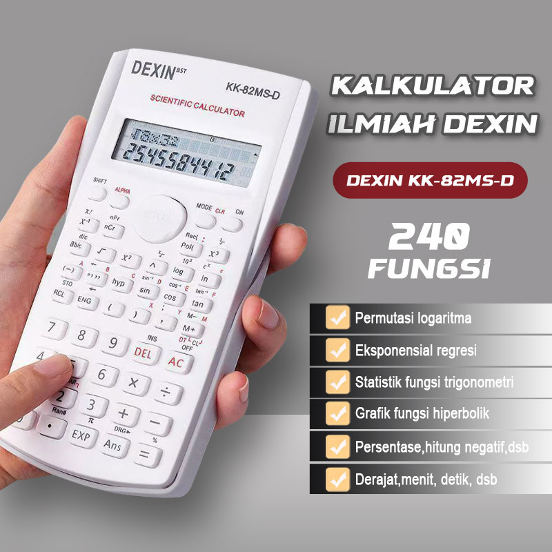 

Kalkulator Ilmiah Dexin KK-82MS-D 24 Fungsi Kalkulasi 3 Warna 1700 Scientific Calculator
