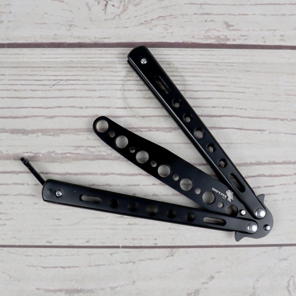Pisau Lipat butterfly knife training Trainer Csgo C27 - Black