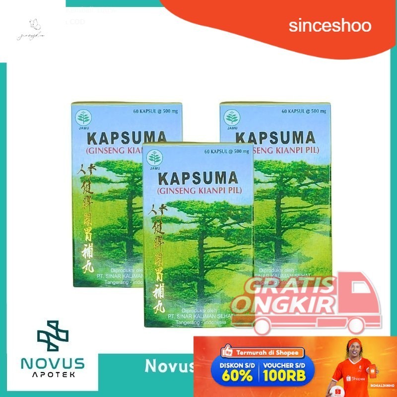 

mbagrosir promo gass KAPSUMA Ginseng Kian pi Pil 60 Kapsul [BPOM ORIGINAL 100%] - Penambah Nafsu Makan Dewasa TN happy shopping