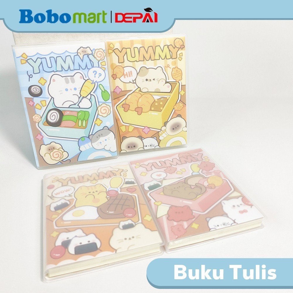 

BOBOMART Buku Tulis Catatan Mini Bergaris PVC Cover Ruled Notebook Yummy A7 64 Lembar DP-1288-21