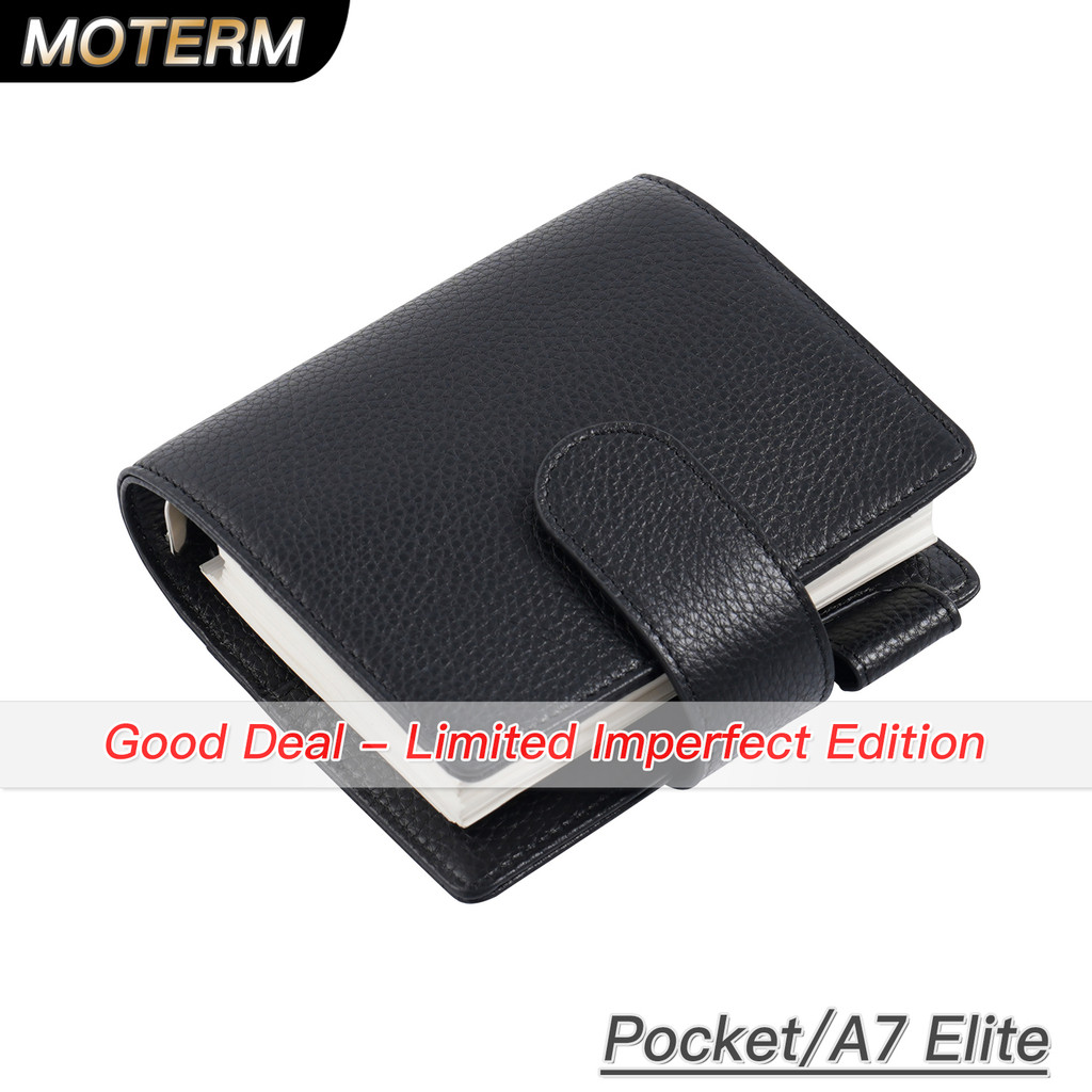

Limited Imperfect Elite Pocket A7 Rings Planner Cover Pebbled Grain Leather Binder Organizer Notebook Journal with 25mm rings