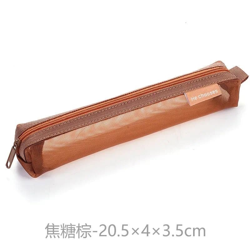 

1 Pcs Simple Mesh Transparent Pencil Case Storage Pen Bag Zipper Pouch Portable Mini Cute Stationery Office School Supplies