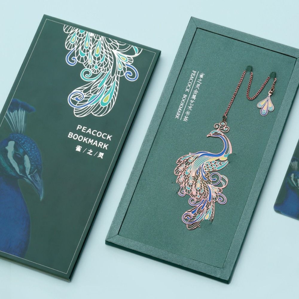 

Exquisite Gift Book Clips Rabbit Peacock Chinese Style Metal Bookmark Book Page Marker Reading Bookmark Tassel Pendant Bookmark