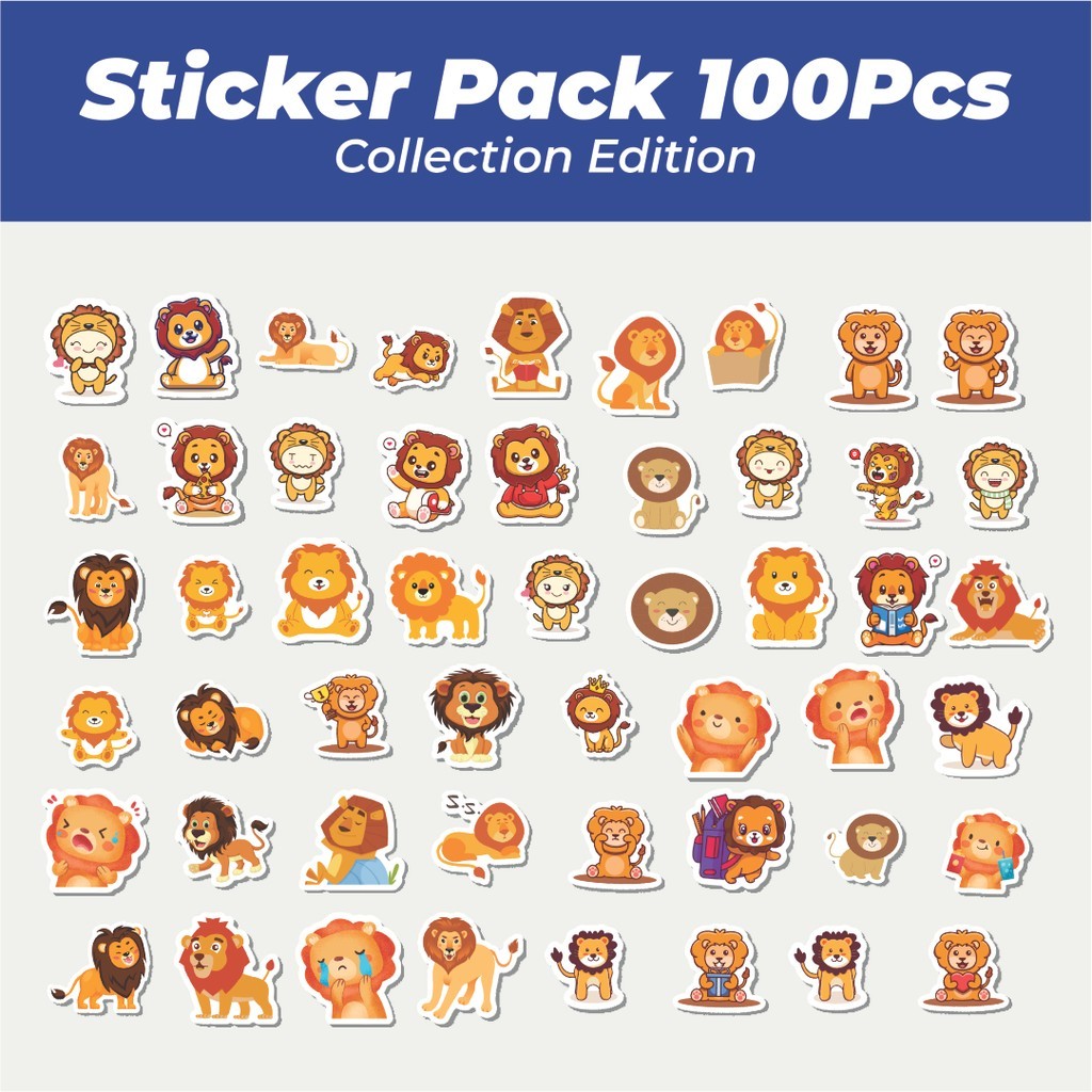 

Hot Sticker Hewan Singa Lucu Anti Air Stikers Berperekat Waterproof Sticker Decal Buat Motor Helm Buku Journal Koper Casing HP Laptop Botol Minum