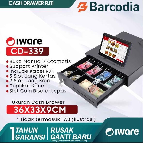 

CASH DRAWER IWARE CD-339 LACI UANG KASIR 5 SLOT UANG KERTAS MURAH LACI KASIR METAL - CD-339