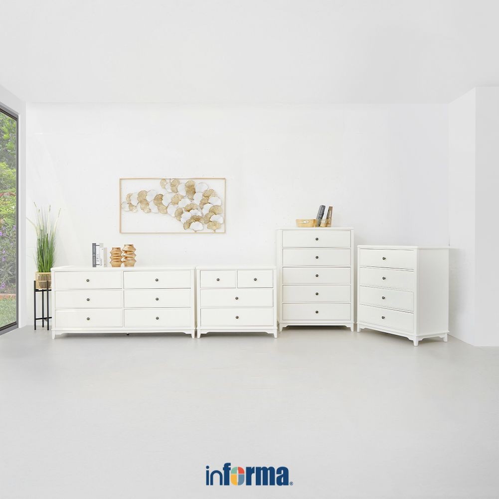 Informa Claire Laci Penyimpanan - Putih Off Laci Kabinet Serbaguna Cabinet Penyimpanan Indoor Multif