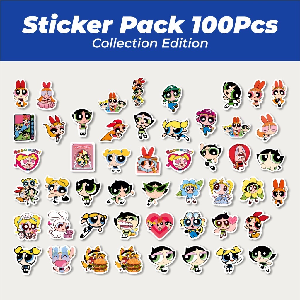 

Hot Stiker Kartun The PowerPuff Girls Lucu Anti Air Stikers Berperekat Waterproof Sticker Decal Buat Motor Helm Buku Journal Koper Casing HP Laptop Botol Minum