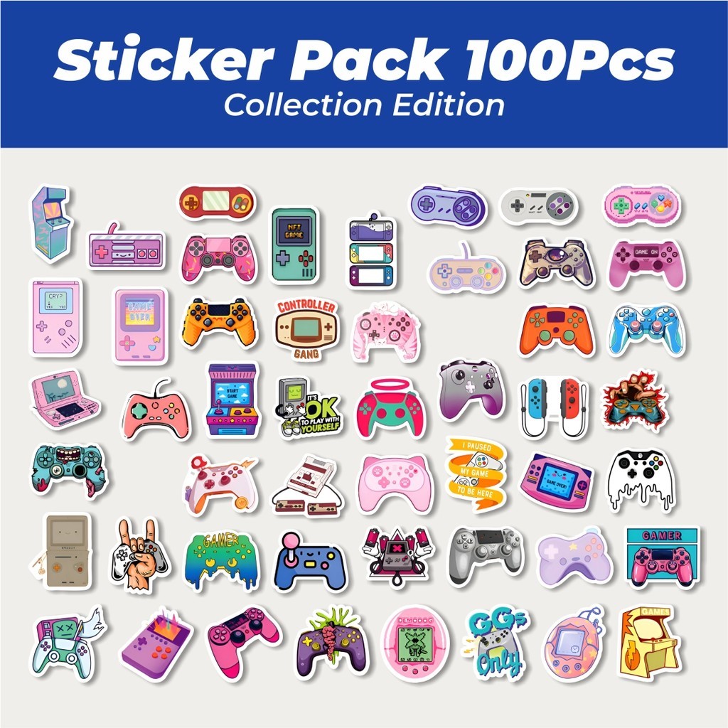 

Hot Stiker Gamepad Lucu Anti Air Stikers Berperekat Waterproof Sticker Decal Buat Motor Helm Buku Journal Koper Casing HP Laptop Botol Minum