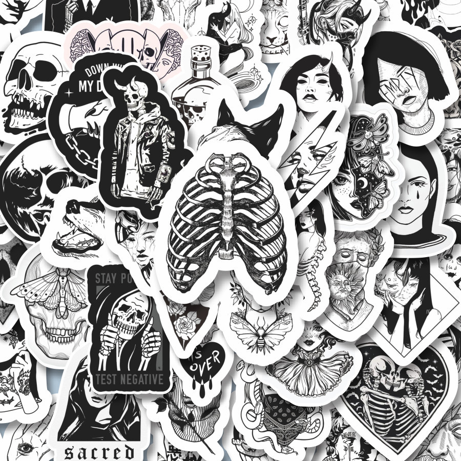 

100PCS Lucu Stiker Hororr Random Versi 1 Stiker Aesthetic Stiker Anti Air Stikers Berperekat Waterproof sticker decal buat Motor Helm Buku Journal Koper Casing HP Laptop Botol Minum Hadiah anak