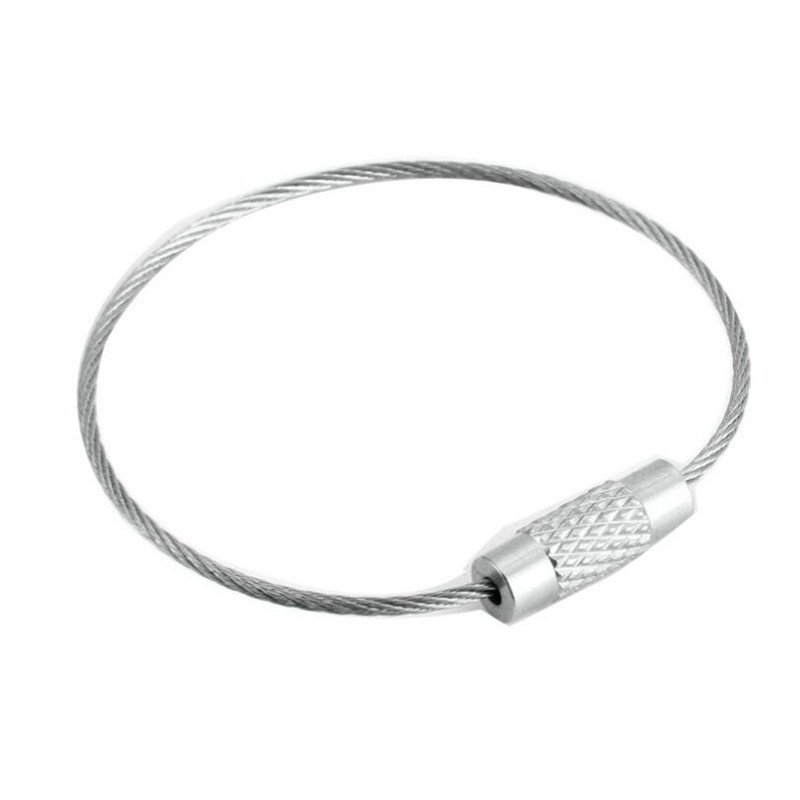 

10PCS Stainless Steel Wire Keychain Cable Rope Key Holder Keyring Key Chain Rings Women Men Jewelry Key Holder Gifts