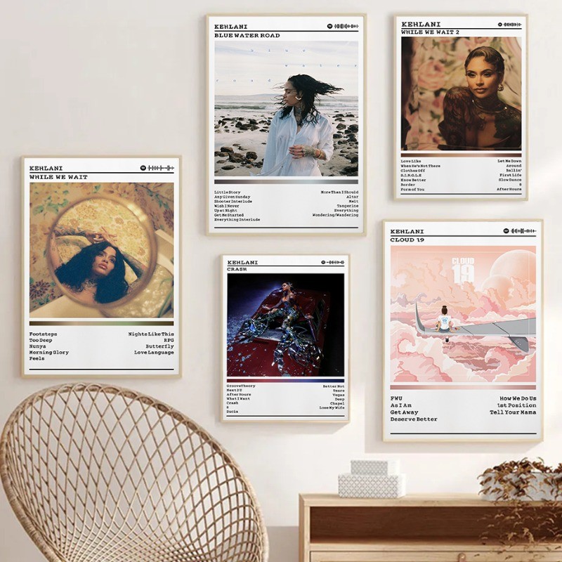 

K-Kehlani Blue Water Road Poster Print Cloud 19 & Crash Album Cover Canvas Art Music Inspired Wall Decor Retro Gift for R&B Fans