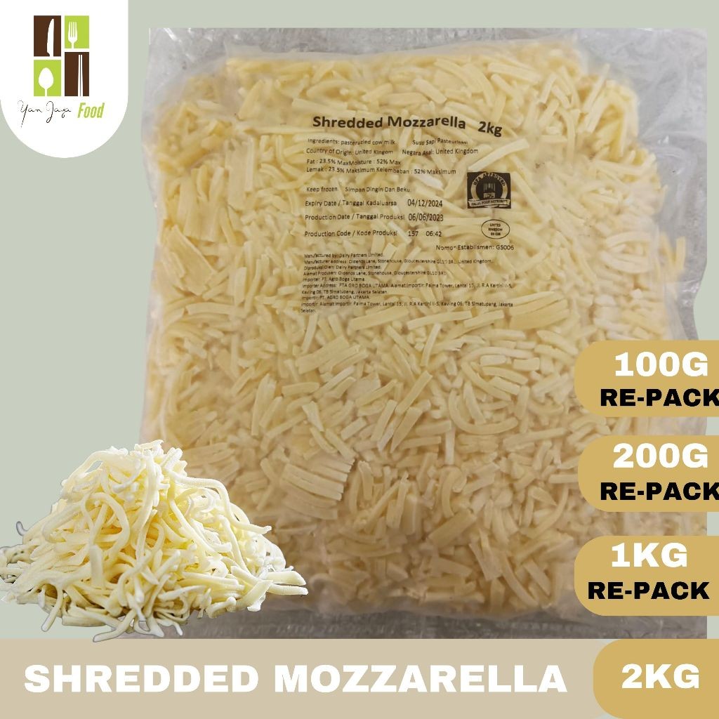 

Dairy Partner Mozarella Cheese Shredded / Keju Mozarella Parut Leleh 200G /100G[re-pack]