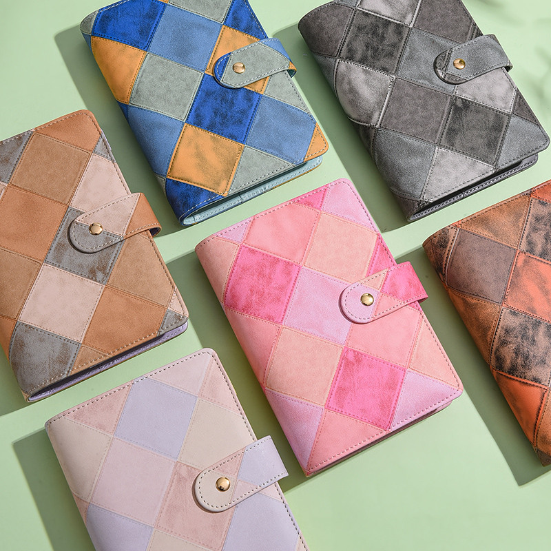

A6 Retro Plaid Pattern PU Leather DIY Binder Notebook Only Covers Diary Books Schedule Covers School Stationery