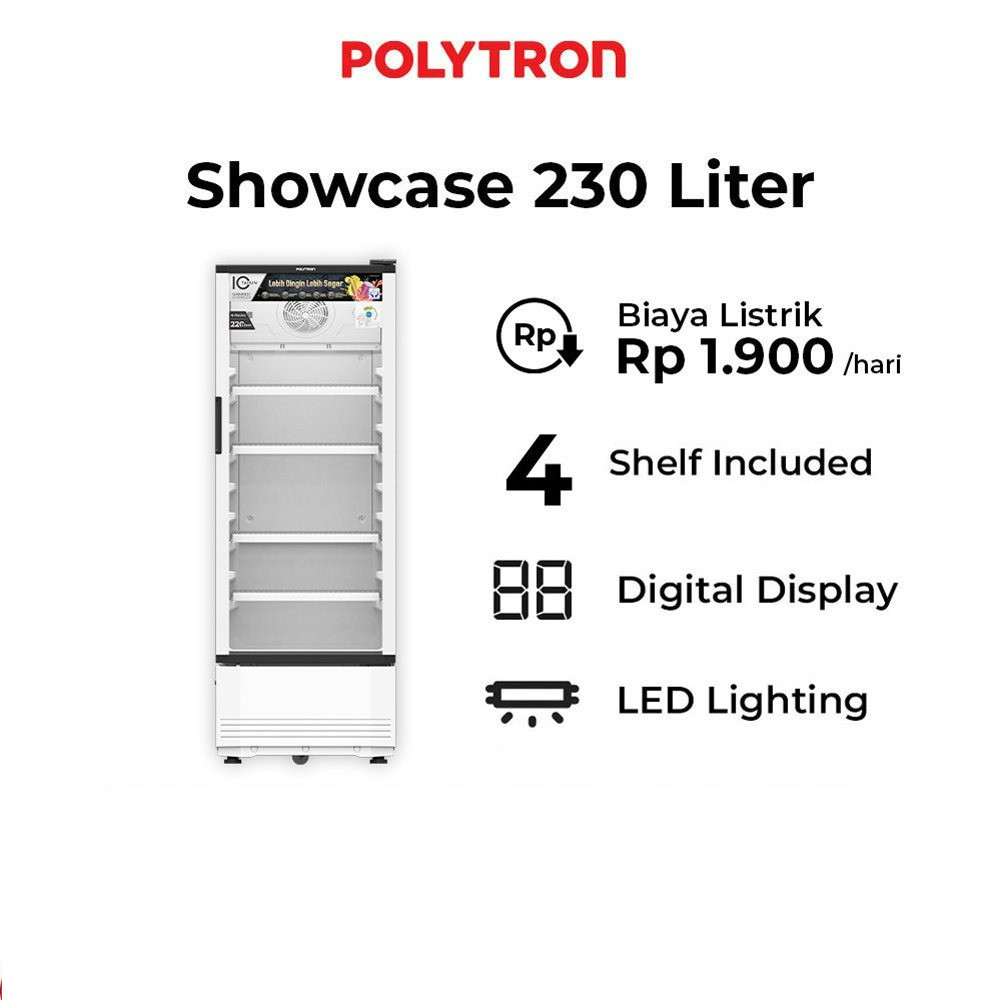 SHOWCASE POLYTRON SCN220 DISPLAY COOLER LEMARI PENDINGIN MINUMAN