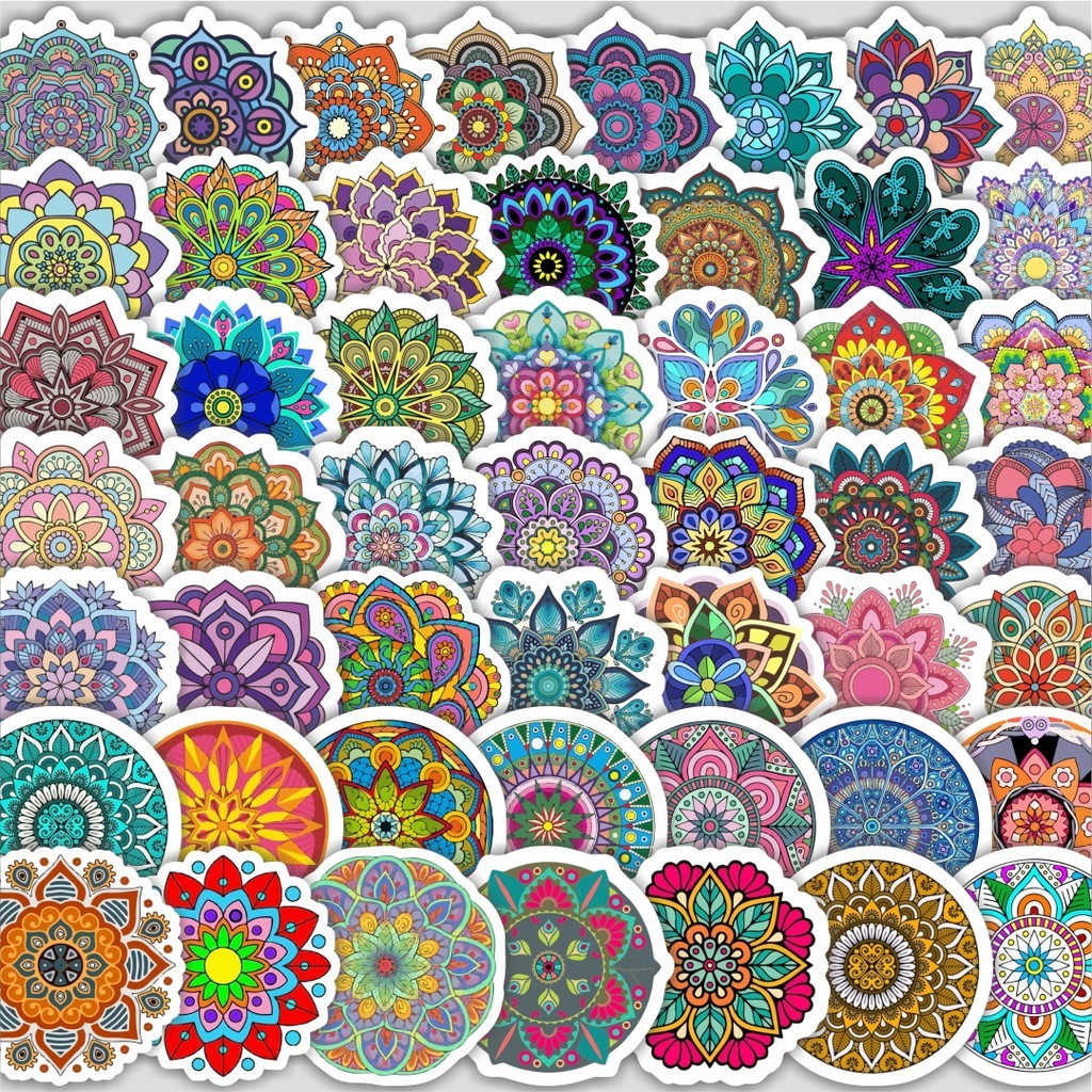 

Stiker Cutting Pack Stiker Desain Mandala Isi 100Pcs Series Aesthetic Lucu Keren Untuk Koper Bahan Vynil
