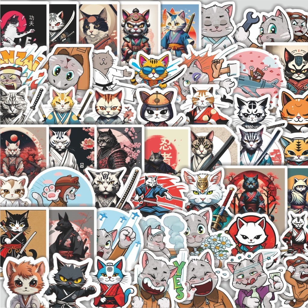 

Stiker Cutting Pack Stiker Kartun Kung Fu Cats/ Kucing Isi 100Pcs Series Aesthetic Lucu Keren Untuk Koper Bahan Vynil