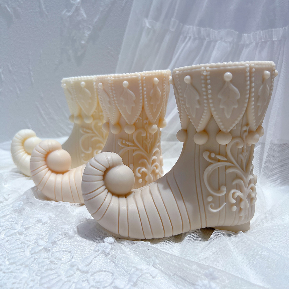 

Magic ELF Boot Candle Mold Boot Tree Plaster Gypsum Mould For Home Decor Shoe Resin Silicone Mold
