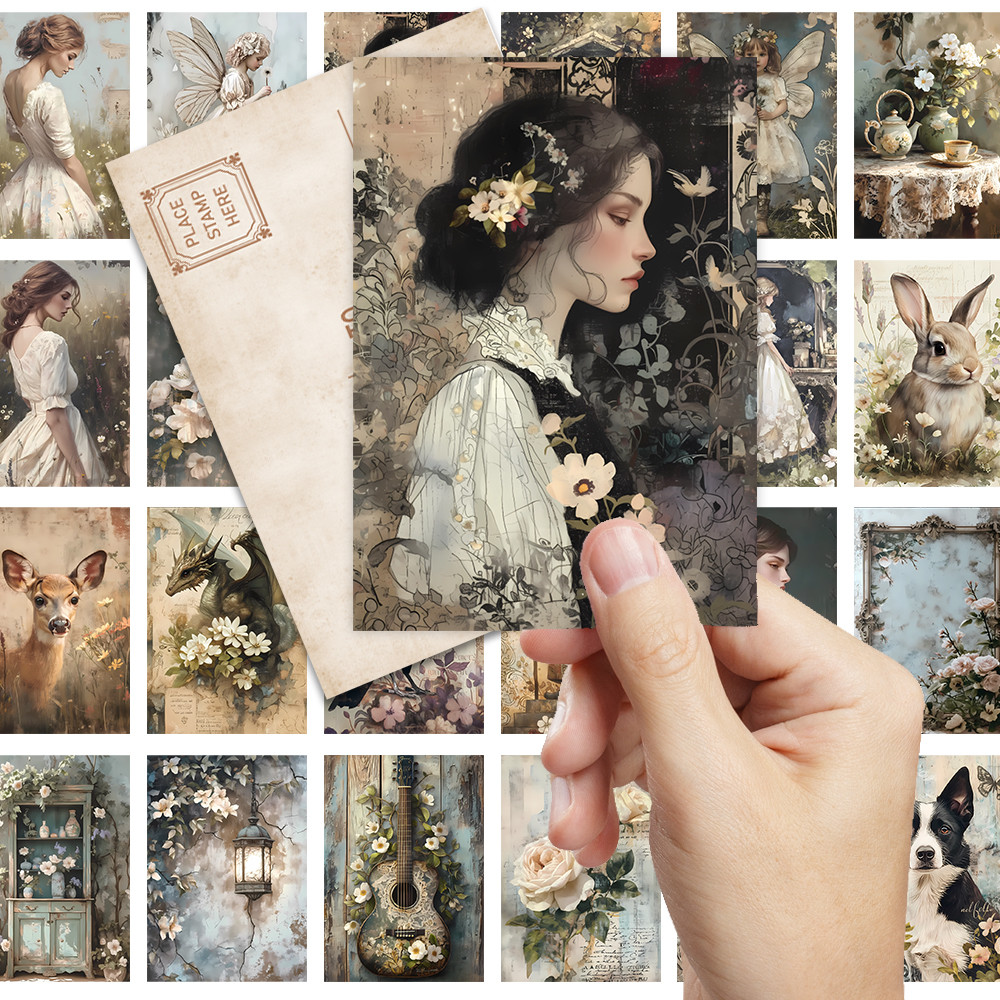 

32pcs, Dream Garden Girl Postcards, perfect for birthday/anniversary gifts, suitable for collection, gifting, and mailing.